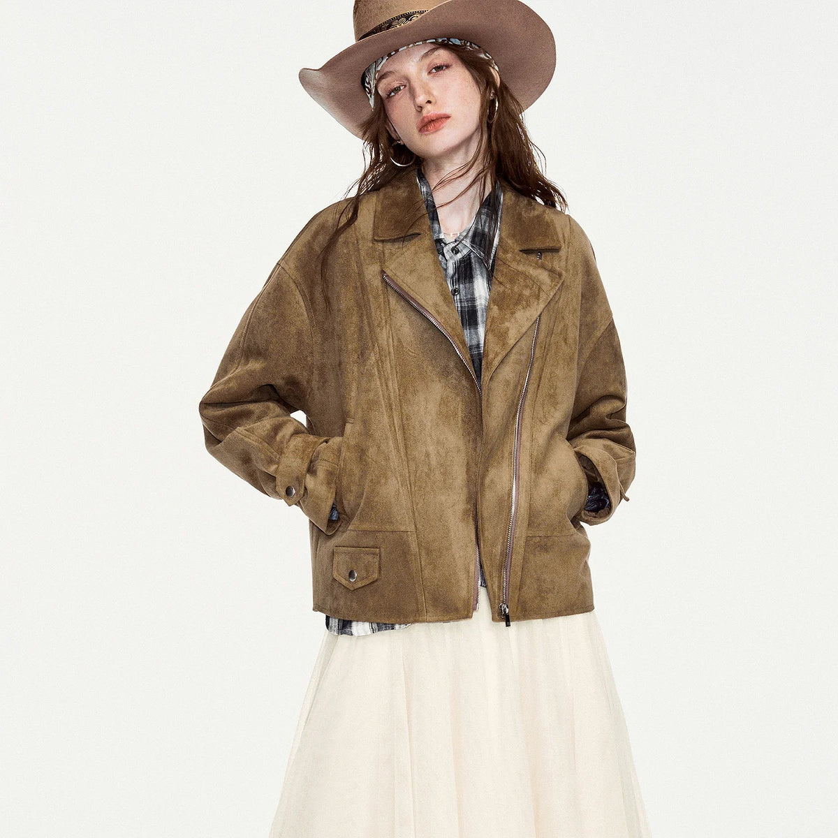 Topstitched Zip-Front Jacket