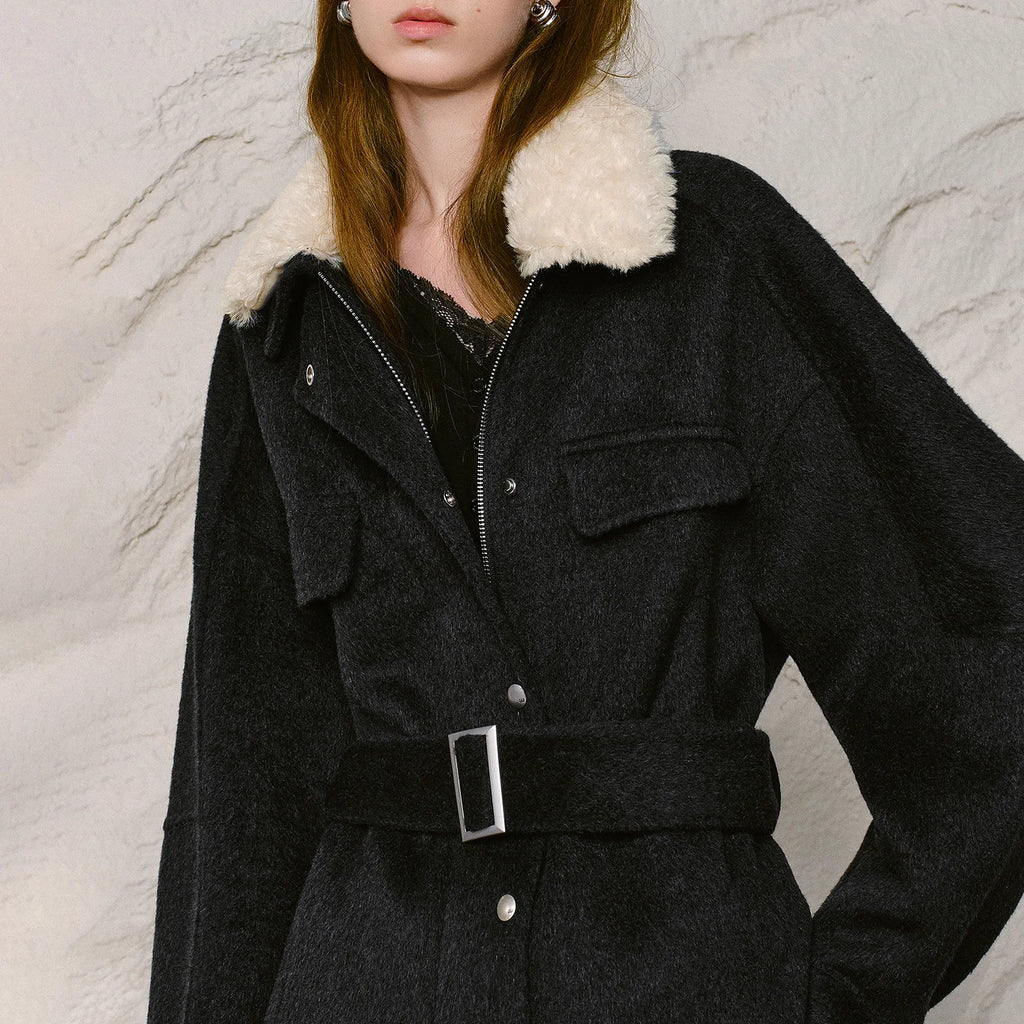 Textured-Collar Relaxed Jacket