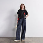 Plaid Wide-Leg Pants