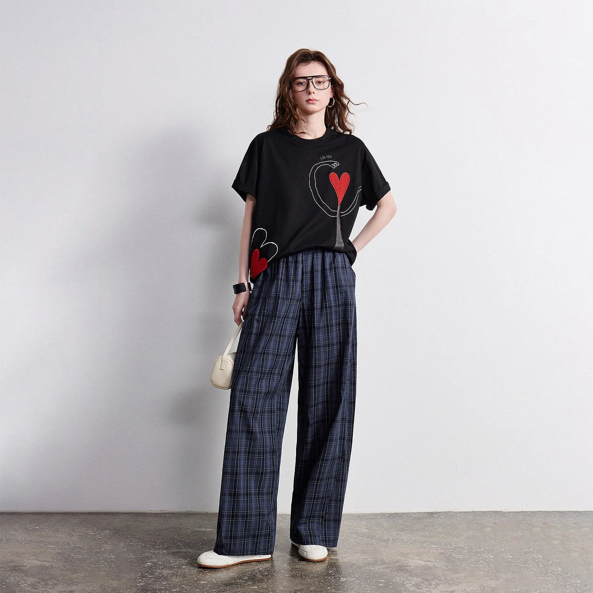 Plaid Wide-Leg Pants