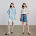 Floral Long-Sleeve Collared Shirt