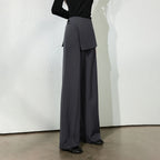 Flap-Detail Wide-Leg Pants