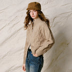 Cable-Knit Zip Cardigan