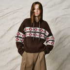 Fair Isle Zip-Neck Sweater