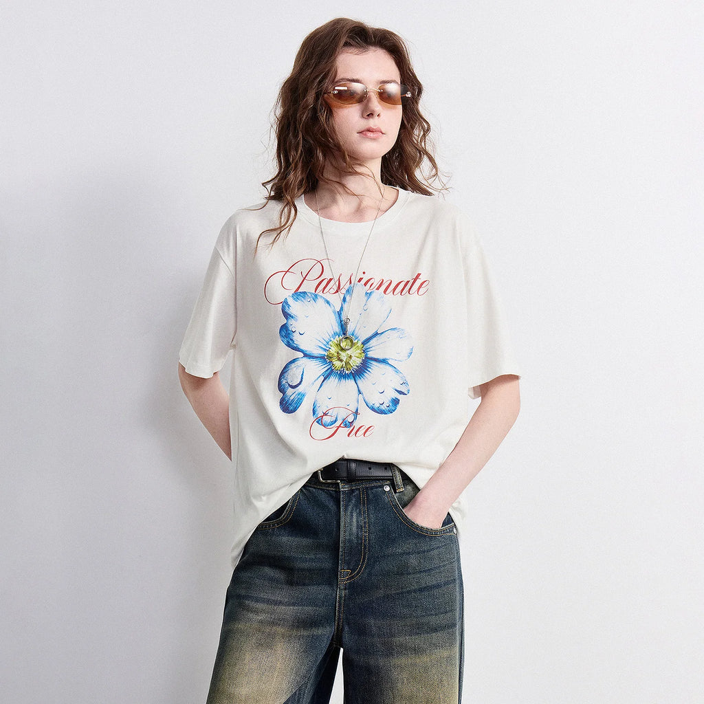 Flower Graphic Crewneck Tee