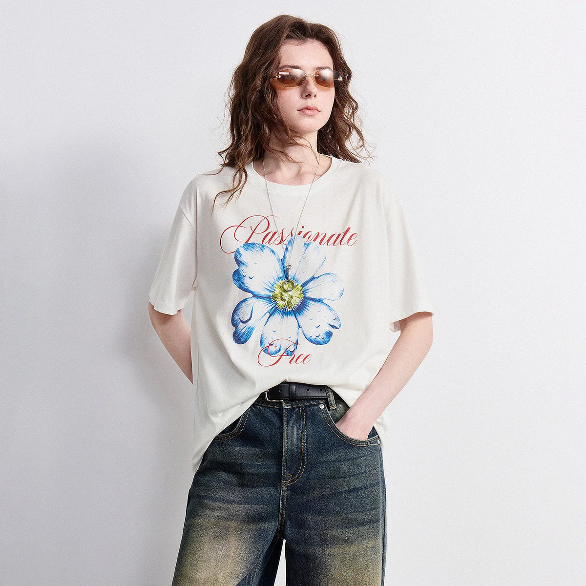 Flower Graphic Crewneck Tee