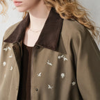 Contrast-Cuff Utility Jacket