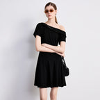 Asymmetric Off-Shoulder Mini Dress