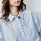 Rolled-Cuff Motif-Detail Shirt