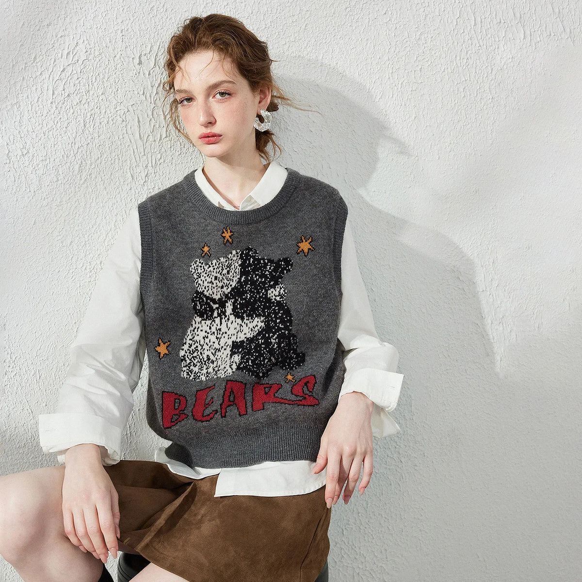 Bear Graphic Knit Vest