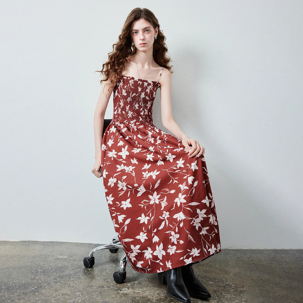 Floral Strappy Midi Dress