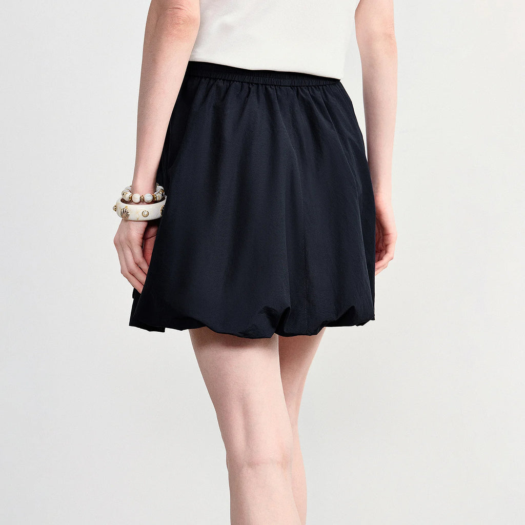 Drawstring Flared Mini Skirt