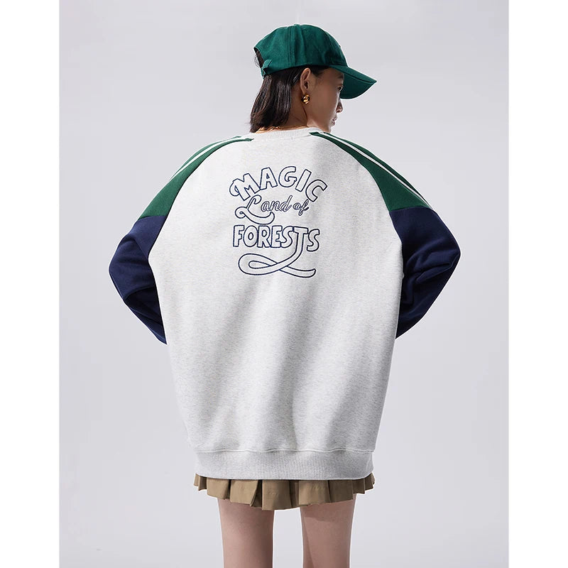 Colorblock Raglan Crewneck Sweatshirt
