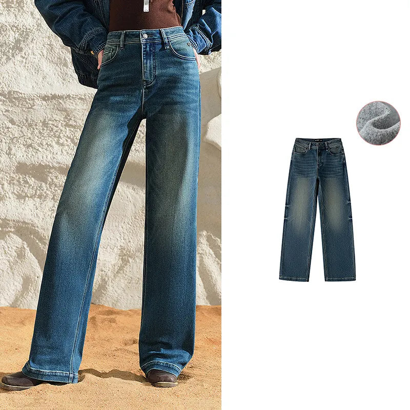 Straight-Leg Washed Jeans