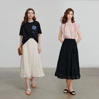 Textured A-Line Midi Skirt