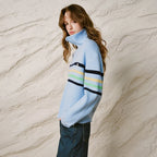 Striped Half-Zip Sweater