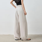 Pleated Wide-Leg Tailored Pants