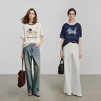 Dog-Graphic Contrast-Trim Tee