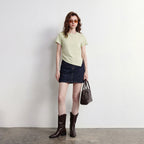 Asymmetric-Hem Crewneck Tee