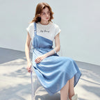 Layered-Look Tiered Midi Dress