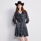 Plaid Ruffle-Front Mini Dress