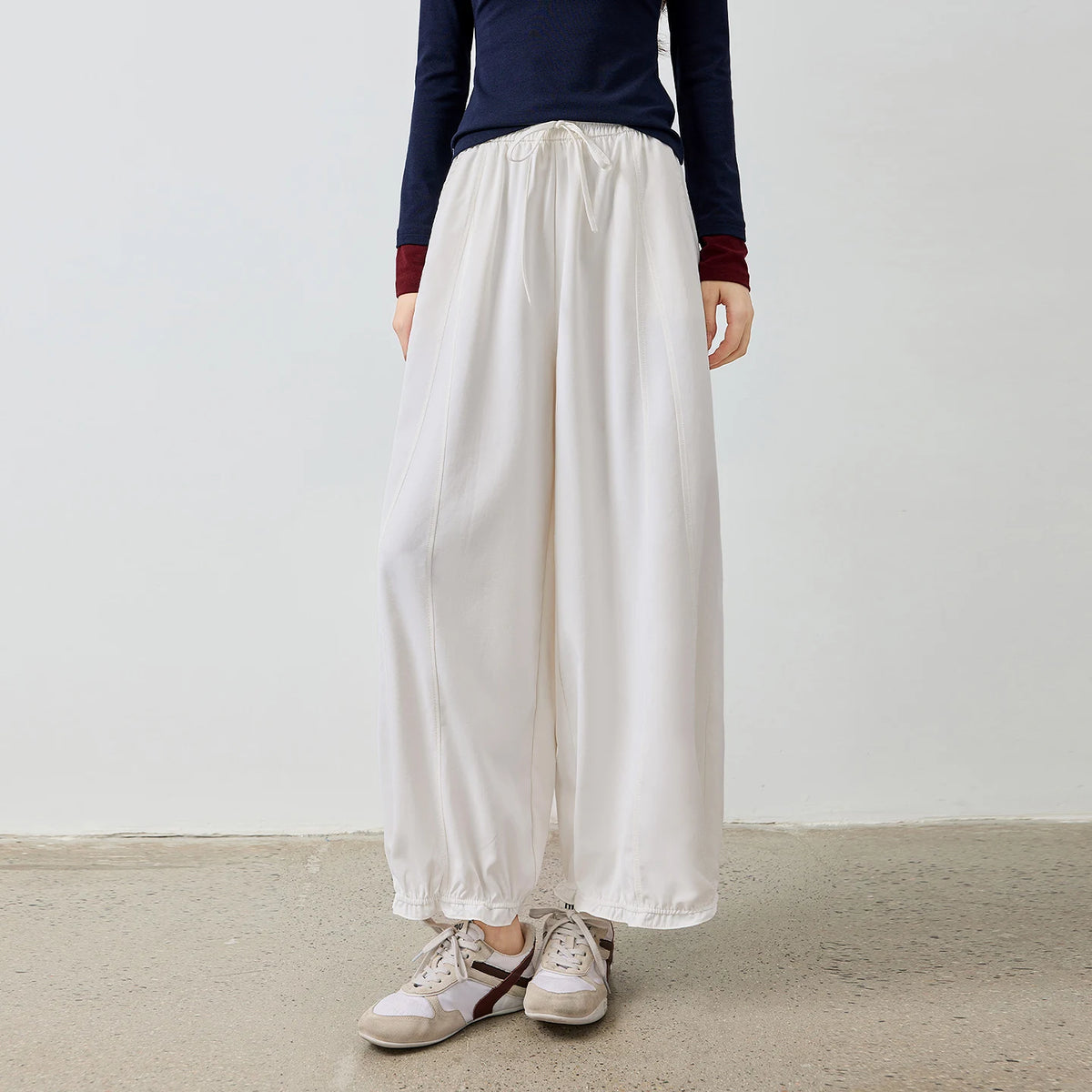 Gathered-Hem Balloon Pants