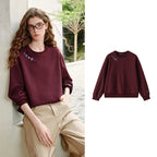 Floral-Detail Crewneck Sweatshirt