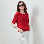 Textured Crewneck Knit Tee