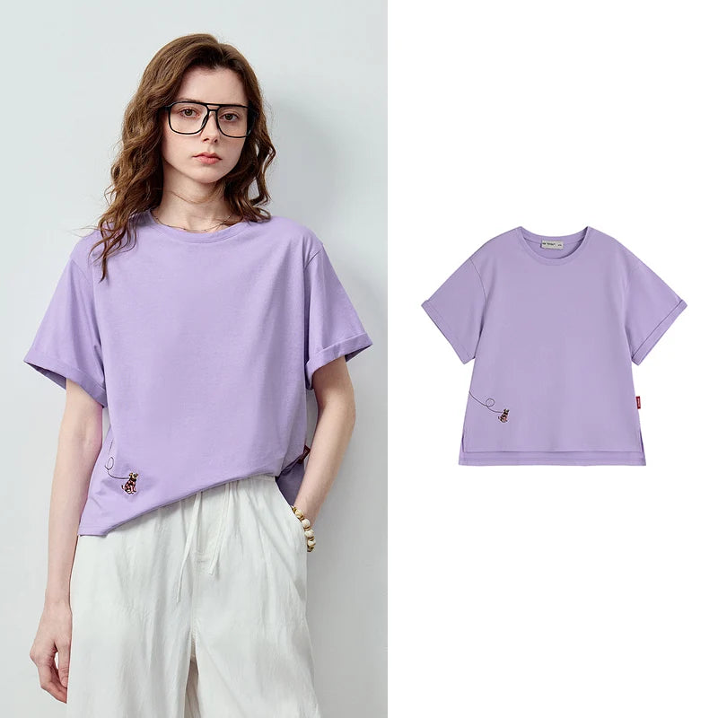 Motif-Detail Relaxed Crewneck Tee