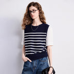Layered-Look Striped Knit Tee