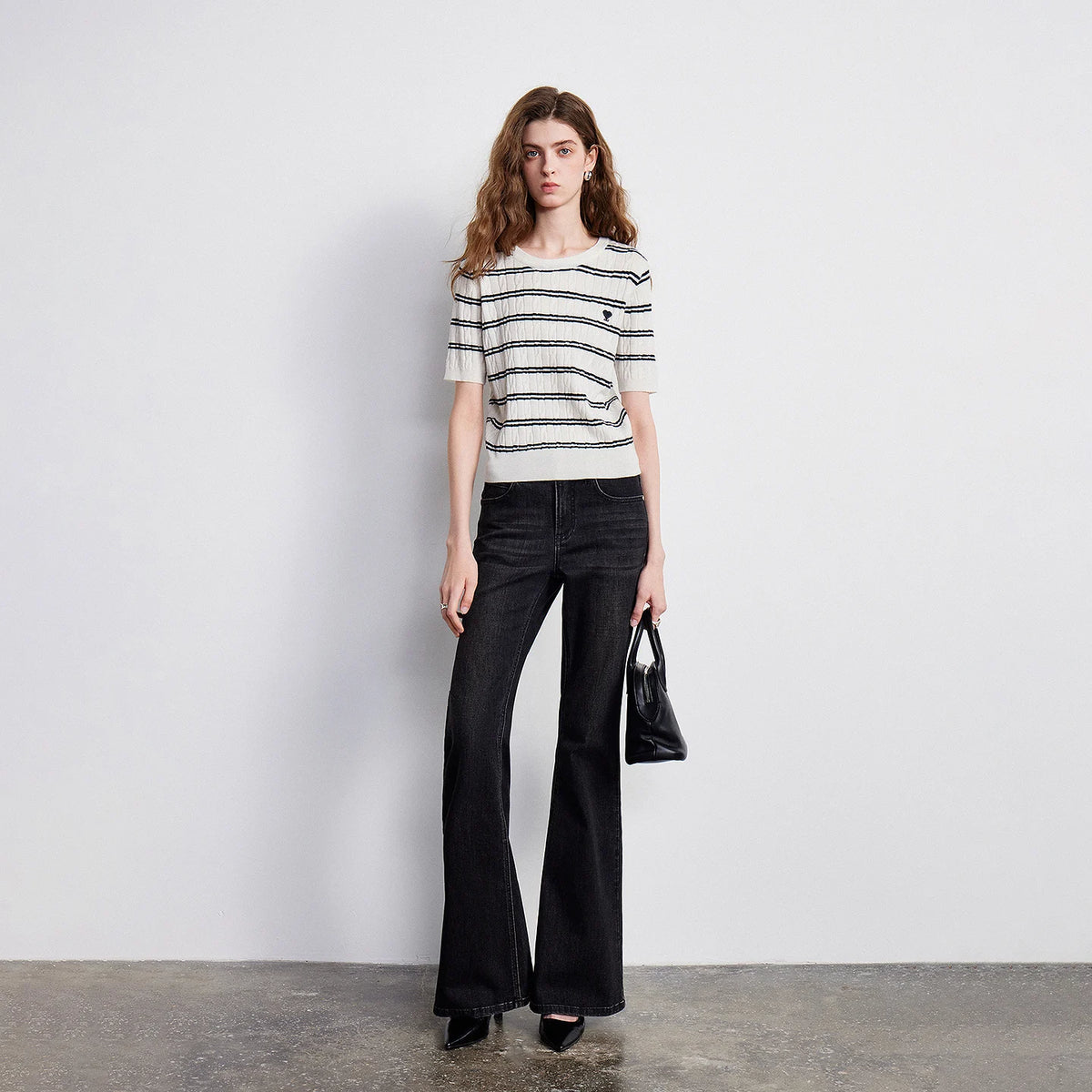 Striped Crewneck Knit Tee