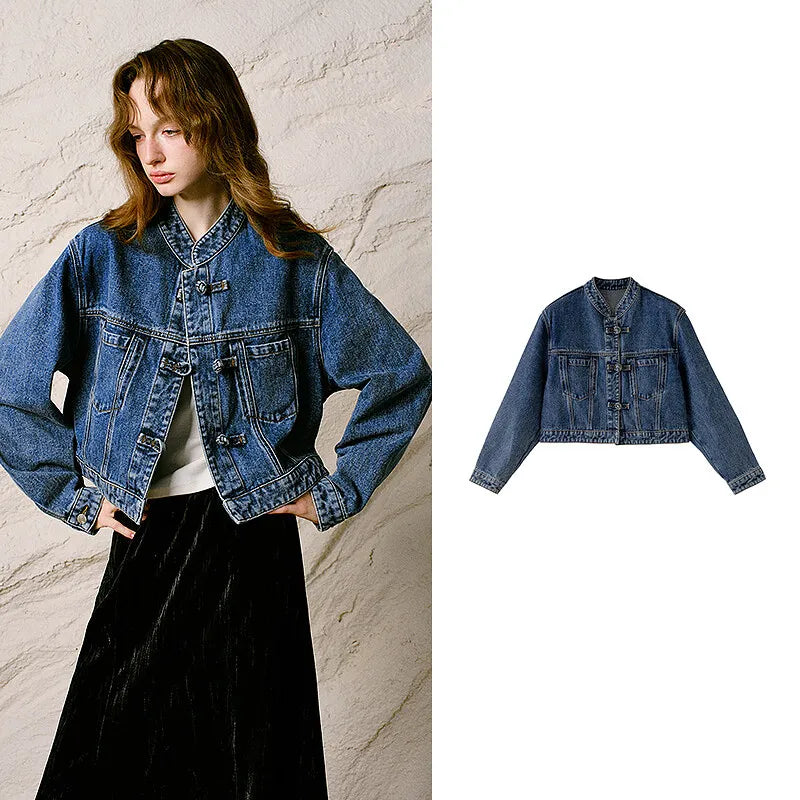 Toggle-Fastened Denim Jacket