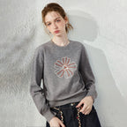 Floral Graphic Crewneck Knit Top