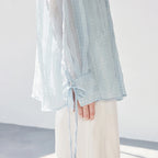 Sheer Balloon-Sleeve Shirt