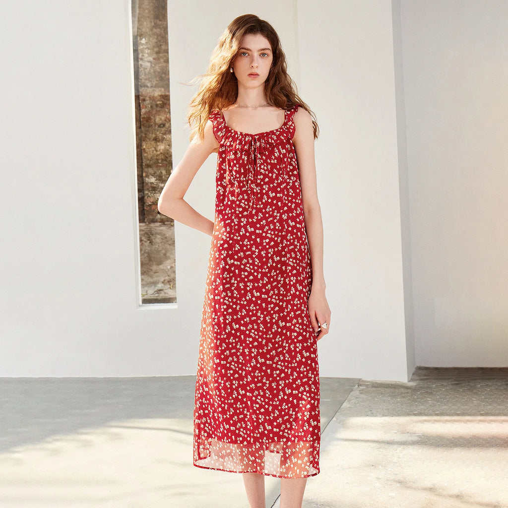 Floral Strappy Midi Dress
