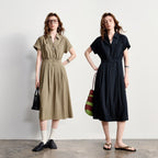Short-Sleeve Midi Shirt Dress