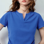 Notched-Neck Short-Sleeve Tee