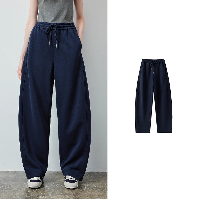 Drawstring Curved-Leg Pants