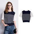 Layered-Look Striped Knit Tee