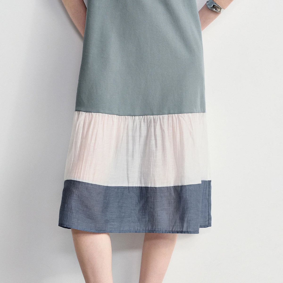 Colorblock Polo Midi Dress