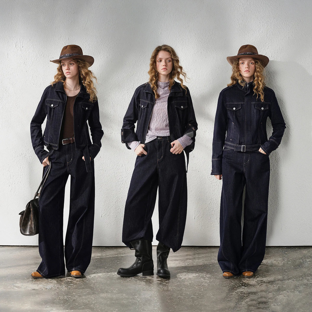 Cropped Button-Front Denim Jacket
