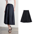Pleated A-Line Midi Skirt