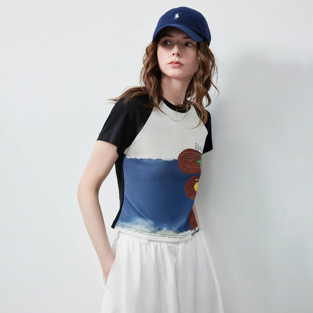 Graphic Raglan-Sleeve Tee