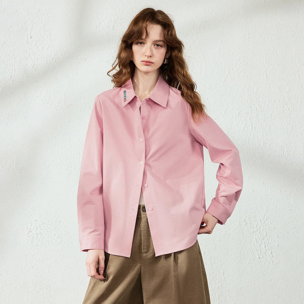 Motif-Detail Long-Sleeve Collared Shirt