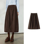 Gathered A-Line Midi Skirt