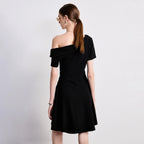 Asymmetric Off-Shoulder Mini Dress