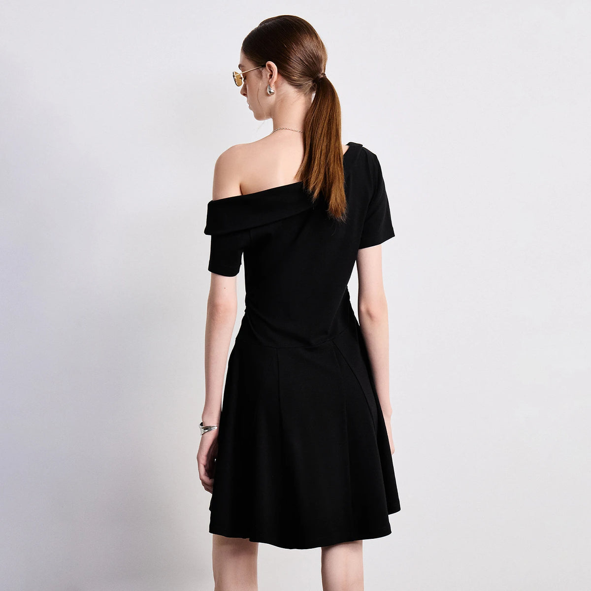 Asymmetric Off-Shoulder Mini Dress