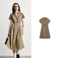 Short-Sleeve Midi Shirt Dress