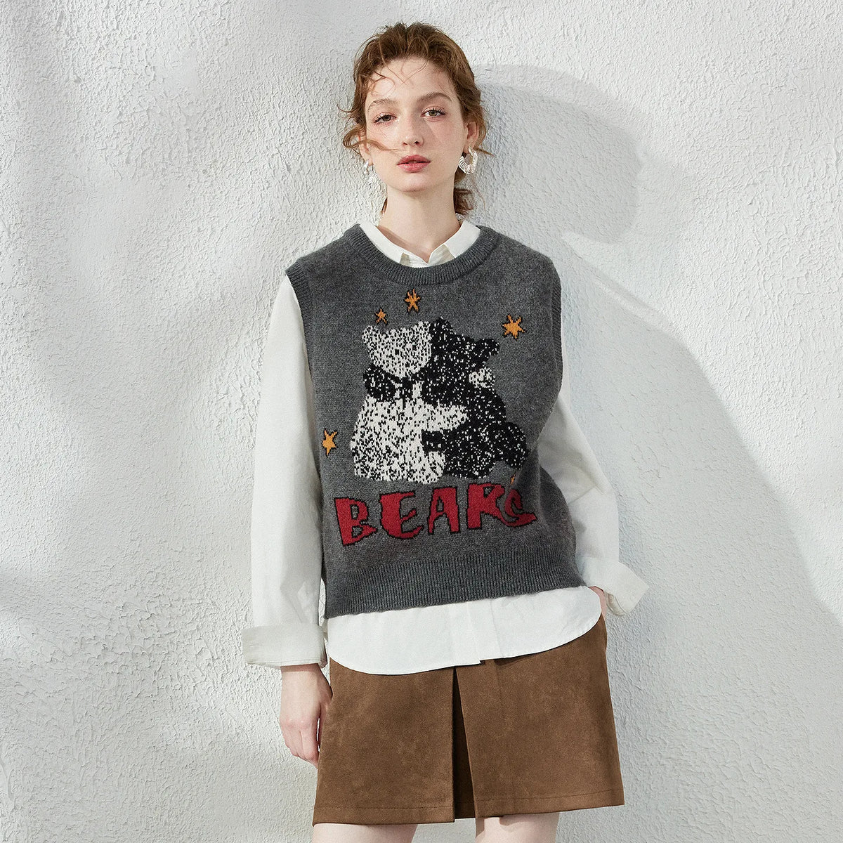 Bear Graphic Knit Vest
