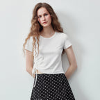 Ruched-Side Ribbed Tee